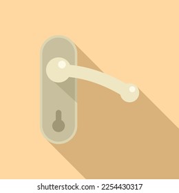 Round door handle icon flat vector. Metal key. Lock knob