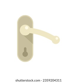 Round door handle icon flat vector. Metal key. Lock knob isolated