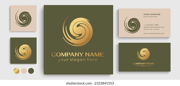 Round dot logo. Vector design element for various uses. Graphic element with small dots for designer prints.