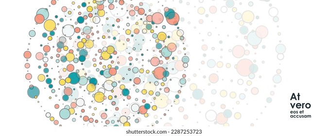 Round dots frame with empty space. Circle dotted design. Vector abstract background