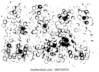 Round dots stamp background. Circle shape. Grunge texture. Ink grungy backdrop