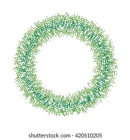 Round dotted frame isolated on white background, spray paint, vector colorful illustration