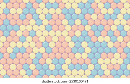 Round dotted pattern with geometric simplicity. Ideal for textile fabrics, wallpaper, or poster prints. Abstract vector design for seamless backgrounds.