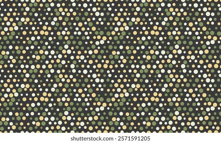 Round dotted pattern with geometric simplicity. Ideal for textile fabrics, wallpaper, or poster prints. Abstract vector design for seamless backgrounds.