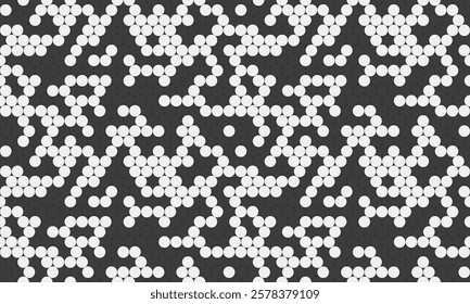 Round dotted pattern with geometric simplicity. Ideal for textile fabrics, wallpaper, or poster prints. Abstract vector design for seamless backgrounds.