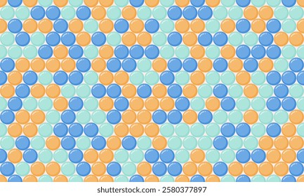 Round dotted pattern with geometric simplicity. Ideal for textile fabrics, wallpaper, or poster prints. Abstract vector design for seamless backgrounds.