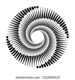 Round Dotted Spiral Vortex 1background for pop art comic from halftone dots