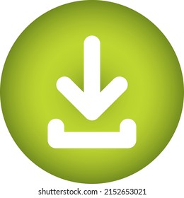 Round download icon, vector button for websites and internet applications