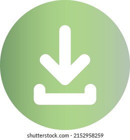Round download icon, vector button for websites and internet applications
