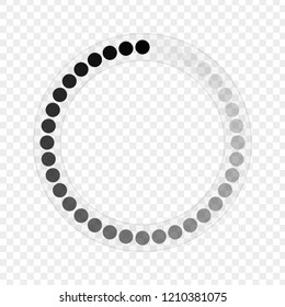 Round download sign on transparent background. Load icon. Data loading bar. Vector stock illustration