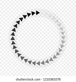 Round download sign on transparent background. Load icon. Data loading bar. Vector stock illustration