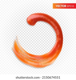 Round drop of ketchup. Vector illustration on a transparent background.