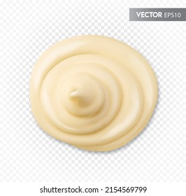 Round drop of mayonnaise. Vector illustration on a transparent background.