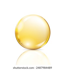 A round drop of oil on a white background. Vector illustration