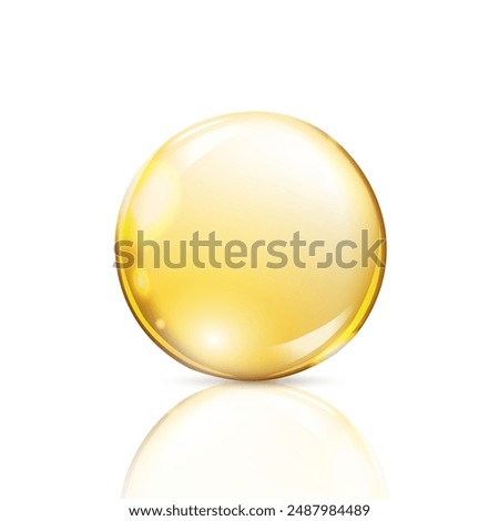 A round drop of oil on a white background. Vector illustration