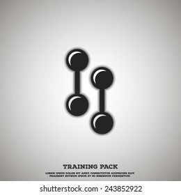 Round Dumbbell set. Sport theme. Template for your design.