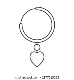 round earring with heart charm