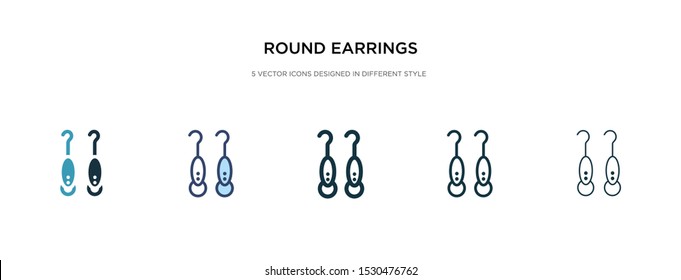 round earrings icon in different style vector illustration. two colored and black round earrings vector icons designed in filled, outline, line and stroke style can be used for web, mobile, ui