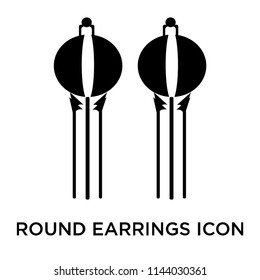 Round earrings icon vector isolated on white background for your web and mobile app design, Round earrings logo concept