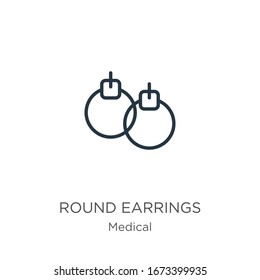 Round earrings icon vector. Trendy flat round earrings icon from medical collection isolated on white background. Vector illustration can be used for web and mobile graphic design, logo, eps10