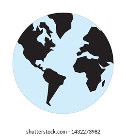 Round earth icon on white background, vector