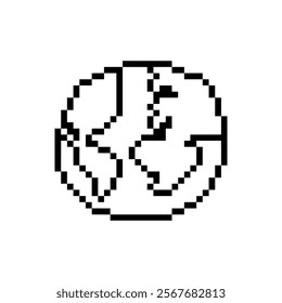 round earth planet pixel art