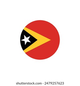 Round East Timor flag emblem design element