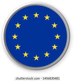A round EC flag badge. Vector illustration.