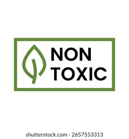 Diseño de etiqueta ecológica redonda con texto no tóxico