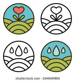 Round eco logo. Vector illustration.