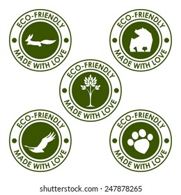 round eco stamp set for use in design