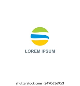 Round ecology colored logo design