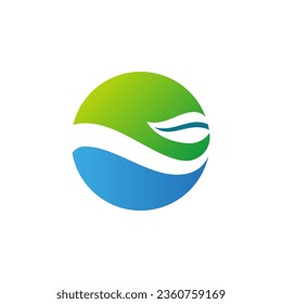 Round ecology nature green leaf logo vector image
