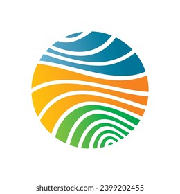 round ecology planet element logo