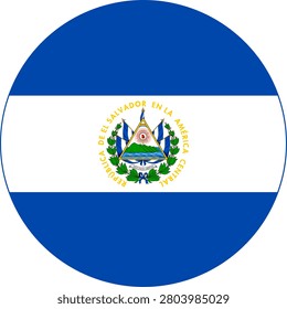 Round El Salvador Flag Vector Icon Circular Salvadoran Flag Button Element