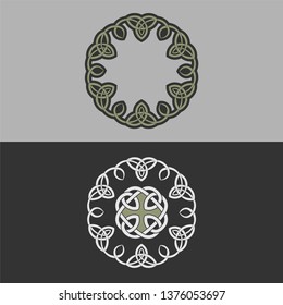 Round element of Celtic ornament, isolated.