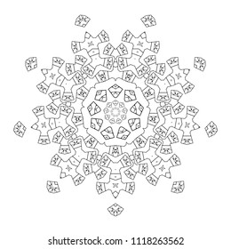Round element for coloring book