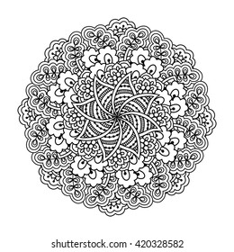 Round element for coloring book.