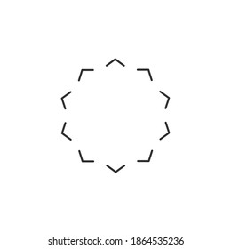 Round element frame, chevron arrows in circle. Stock vector illustration isolated on white background.