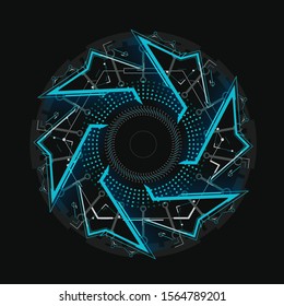 Round element for futuristic design.Element for hud interface.