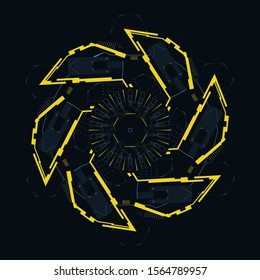 Round element for futuristic design.Element for hud interface.