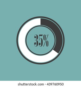 Round element of infographics in pie charts. Vector illustration