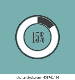 Round element of infographics in pie charts. Vector illustration