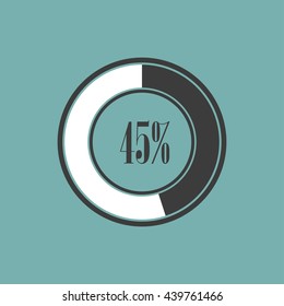 Round element of infographics in pie charts. Vector illustration