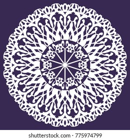 the round element of the ornament on the ultra-violet background