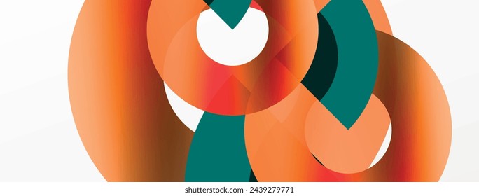 Round elements and circles geometric minimal composition background. Vector Illustration For Wallpaper, Banner, Background, Card, Book Illustration, landing page