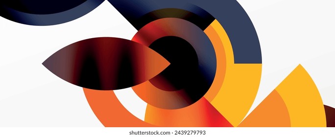 Elementos redondos y círculos geométricos de composición mínima de fondo. Ilustración vectorial para fondo de pantalla, banner, fondo, tarjeta, ilustración de libro, página de destino