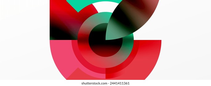 Round elements and circles geometric minimal composition background. Vector Illustration For Wallpaper, Banner, Background, Card, Book Illustration, landing page