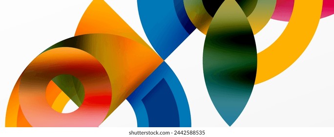 Elementos redondos y círculos geométricos de composición mínima de fondo. Ilustración vectorial para fondo de pantalla, banner, fondo, tarjeta, ilustración de libro, página de destino