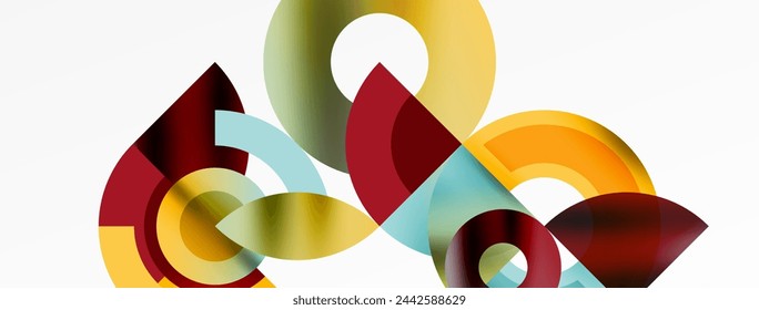 Round elements and circles geometric minimal composition background. Vector Illustration For Wallpaper, Banner, Background, Card, Book Illustration, landing page
